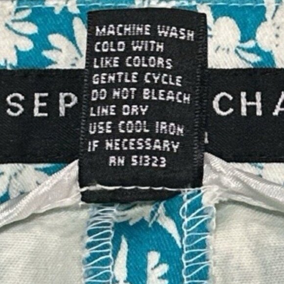 Josephine Chaus Womens 18 Lazy Daisy Blue Capri High Waisted Pant Summer Vacay - Picture 9 of 10